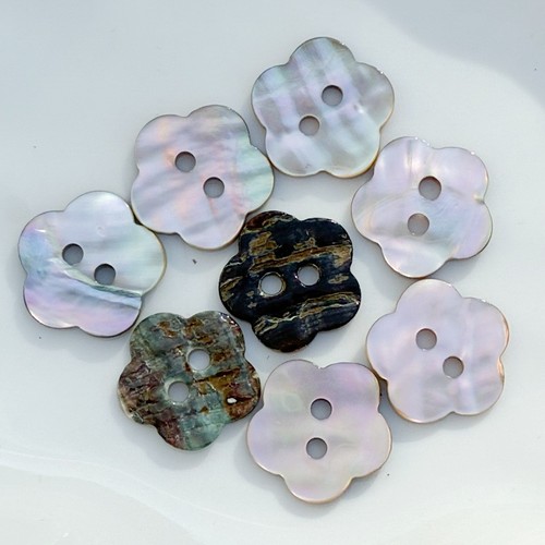 Abalone shell buttons flower - shell, buttons: